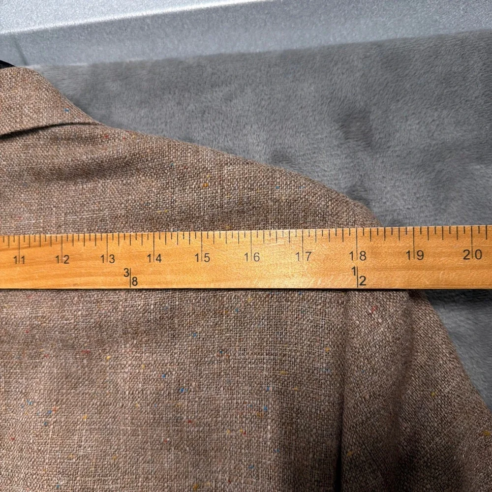 Vintage Bill Blass Blazer Mens 44 Wool Linen Tweed Sport Coat Hopsack Macy's 80s